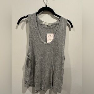 Free People Gray Sleeveless Tee